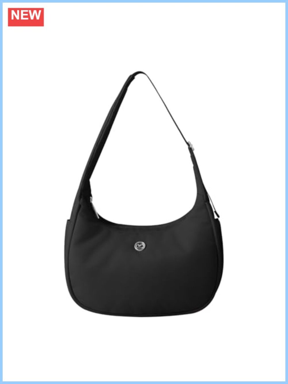 Nylon Crescent Hobo Shoulder Bag Mini Underarm Purse Water-Repellent 2L Tote